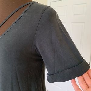 Charcoal Cross Front Blouse